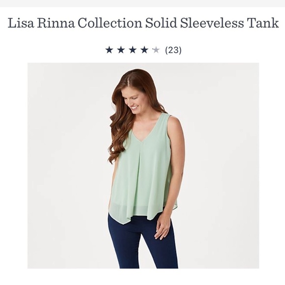 Lisa Rinna Collection Solid Sleeveless Tank Size L Olive A365773 Chiffon Minimal - Picture 12 of 14